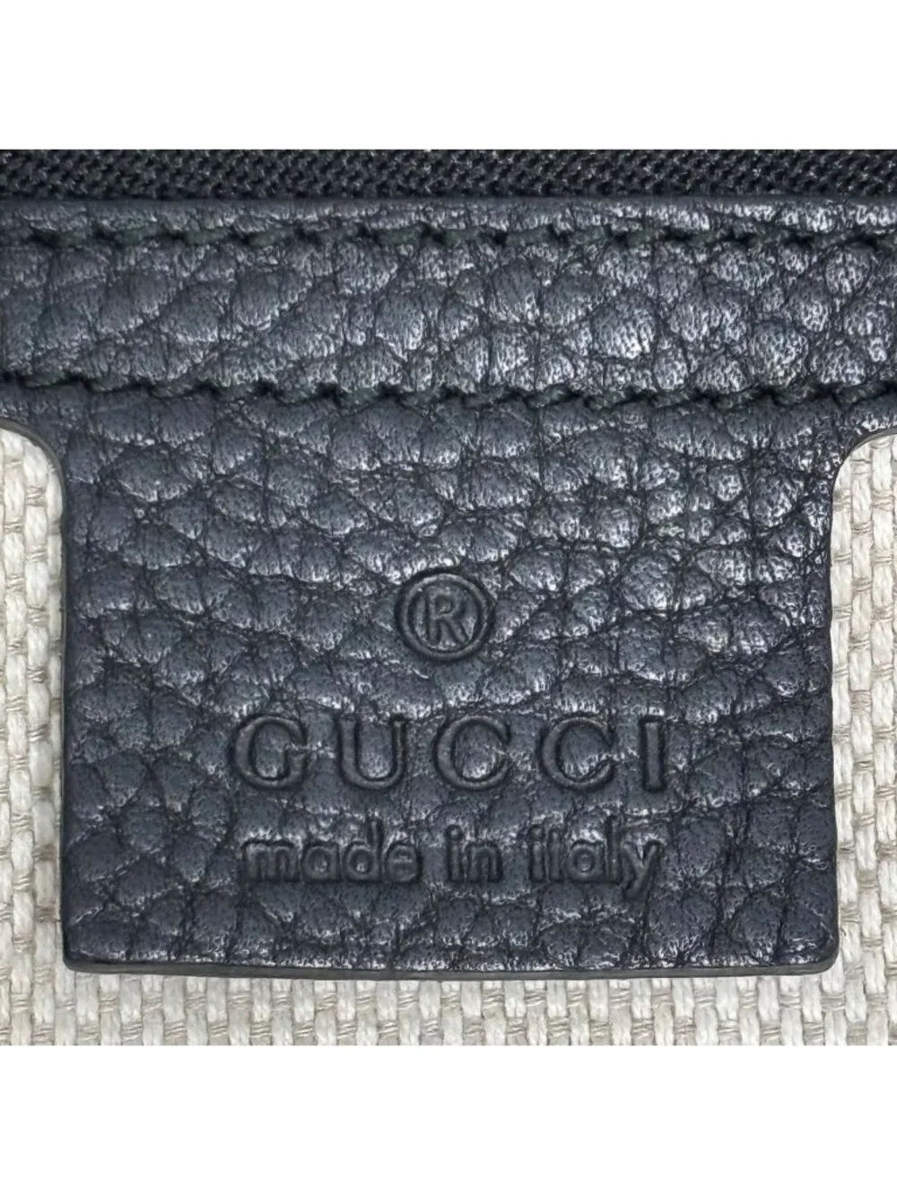 Gucci Tote Leather Black GG Soho Cellarius Fringe Tassel